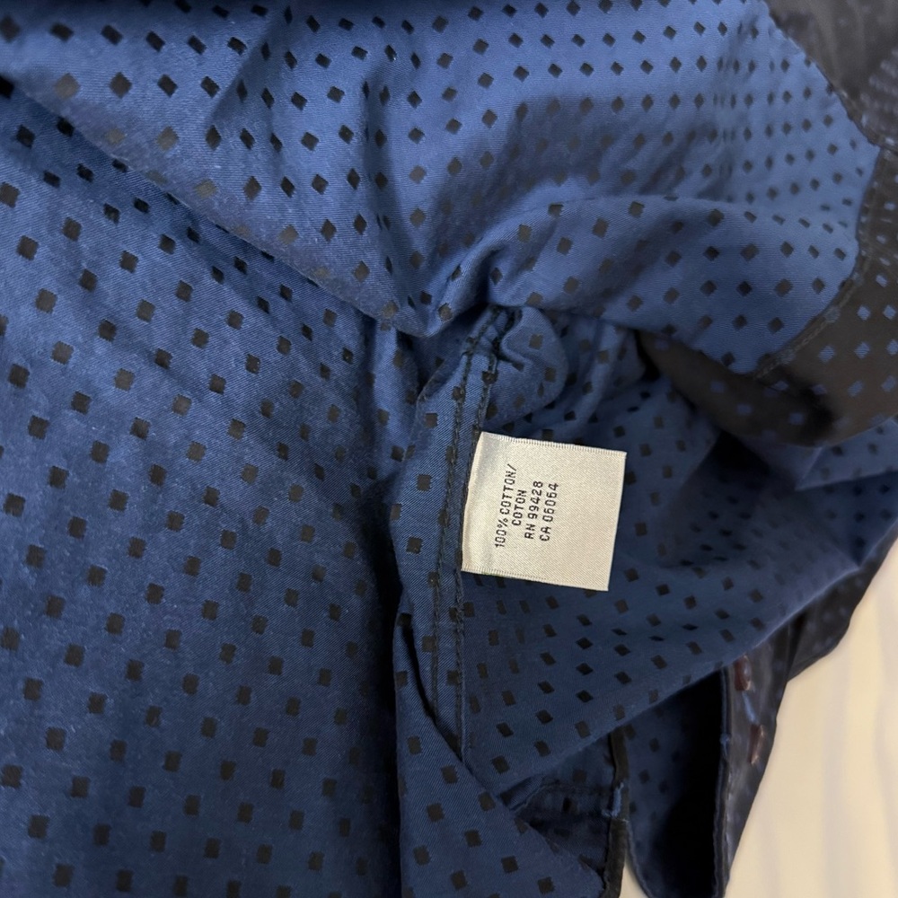 Bugatchi Uomo Patterned Blue Collared Long Sleeve… - image 7